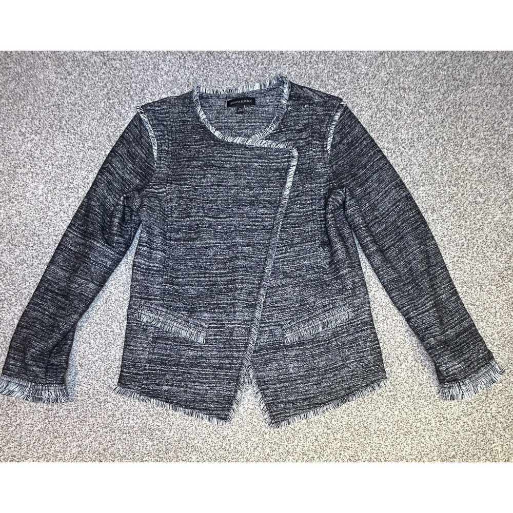 Banana Republic‎ Women's Tweed Blazer Jacket M Grey